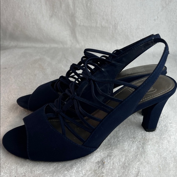Impo Women's Dark Blue Strappy Heels - Picture 3 of 5